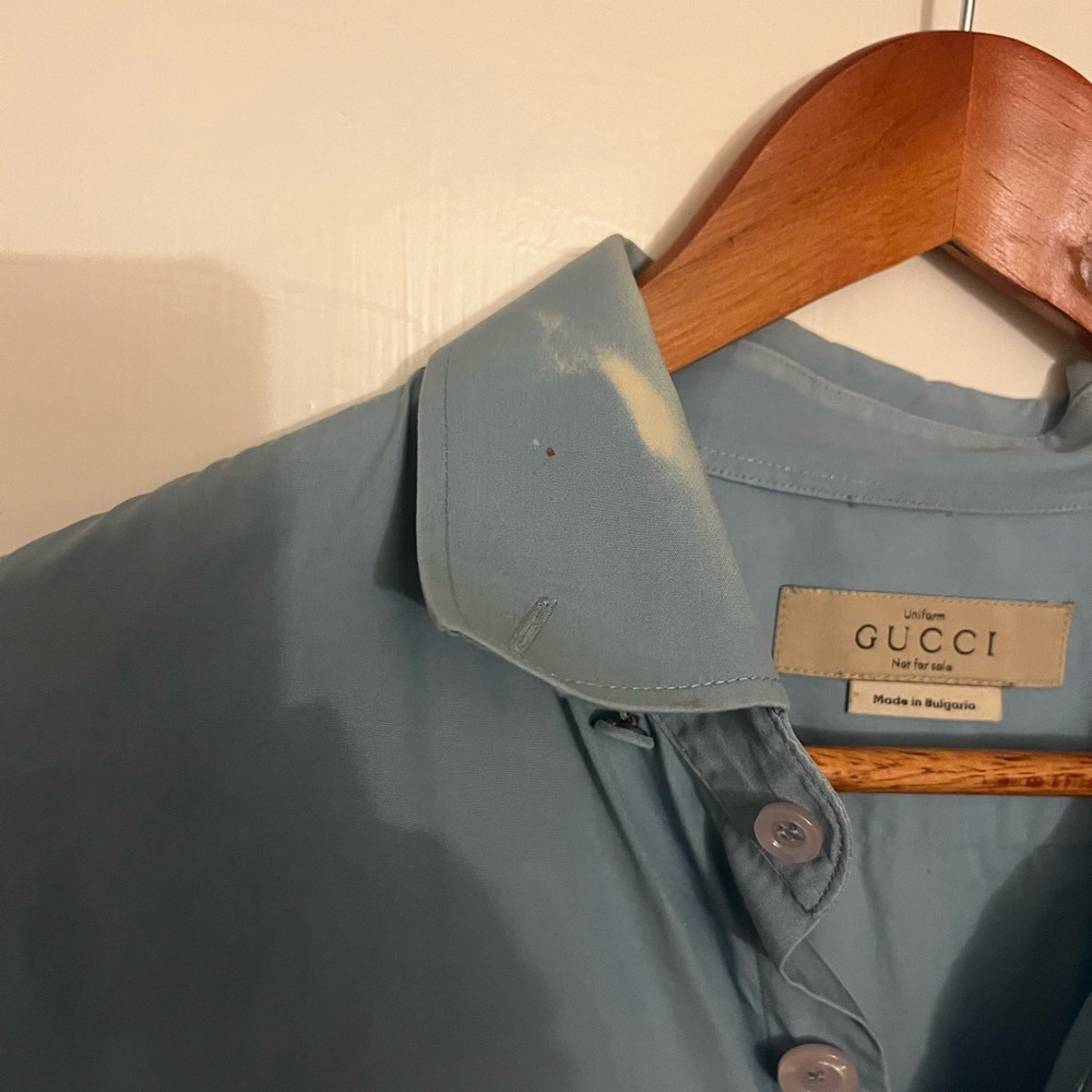 Blue GUCCI dress shirt. Sz 44/17 1/2 - Picture 4 of 6